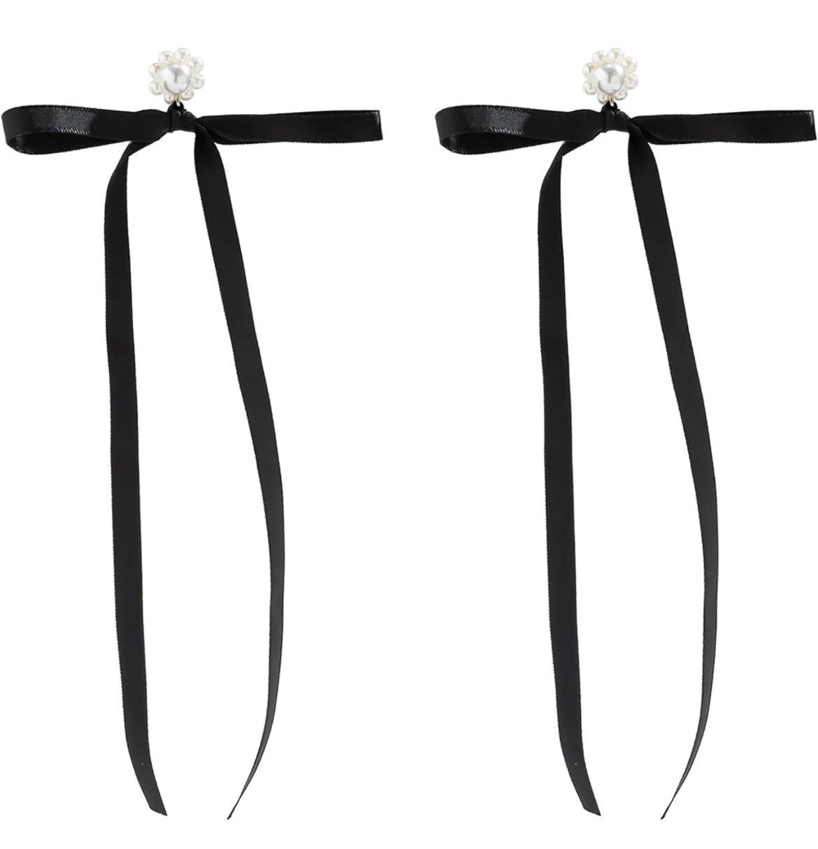 Black Satin Bow Earrings