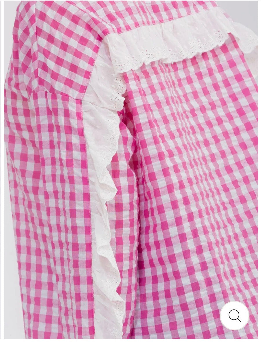 Pink Plaid Top