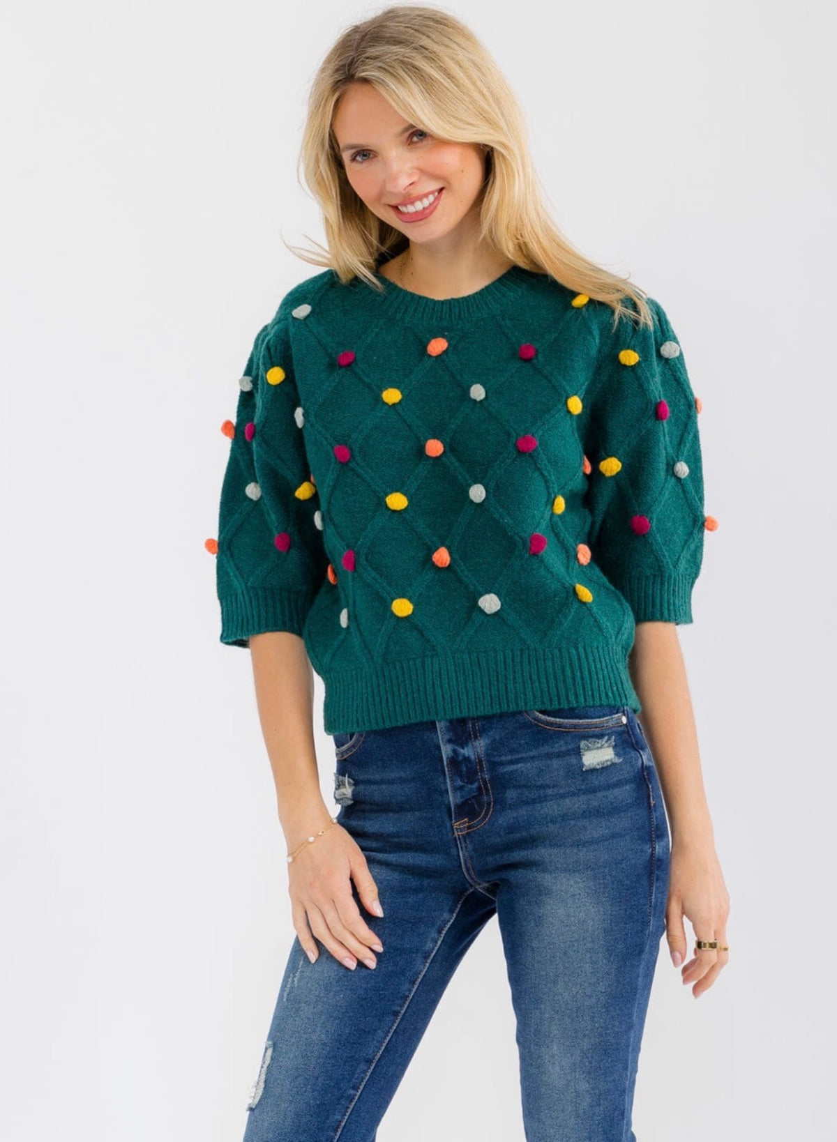Pom Pom Sweater Top