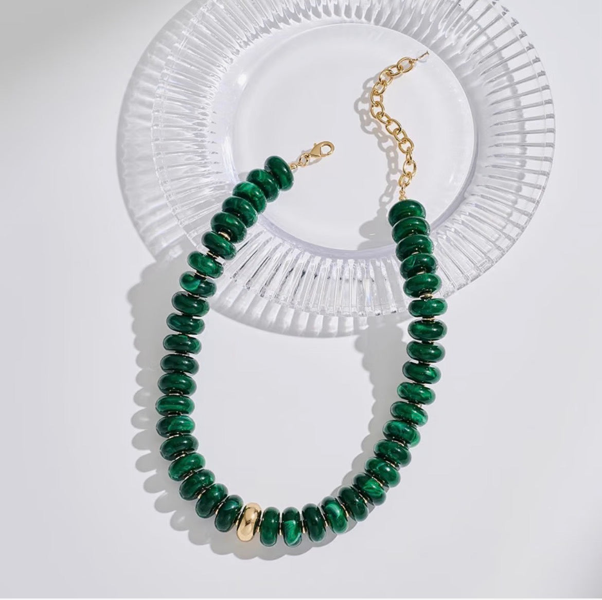 Emerald Beaded Necklace