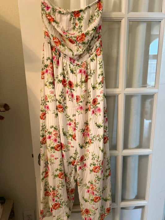 Peach Flora jumpsuit