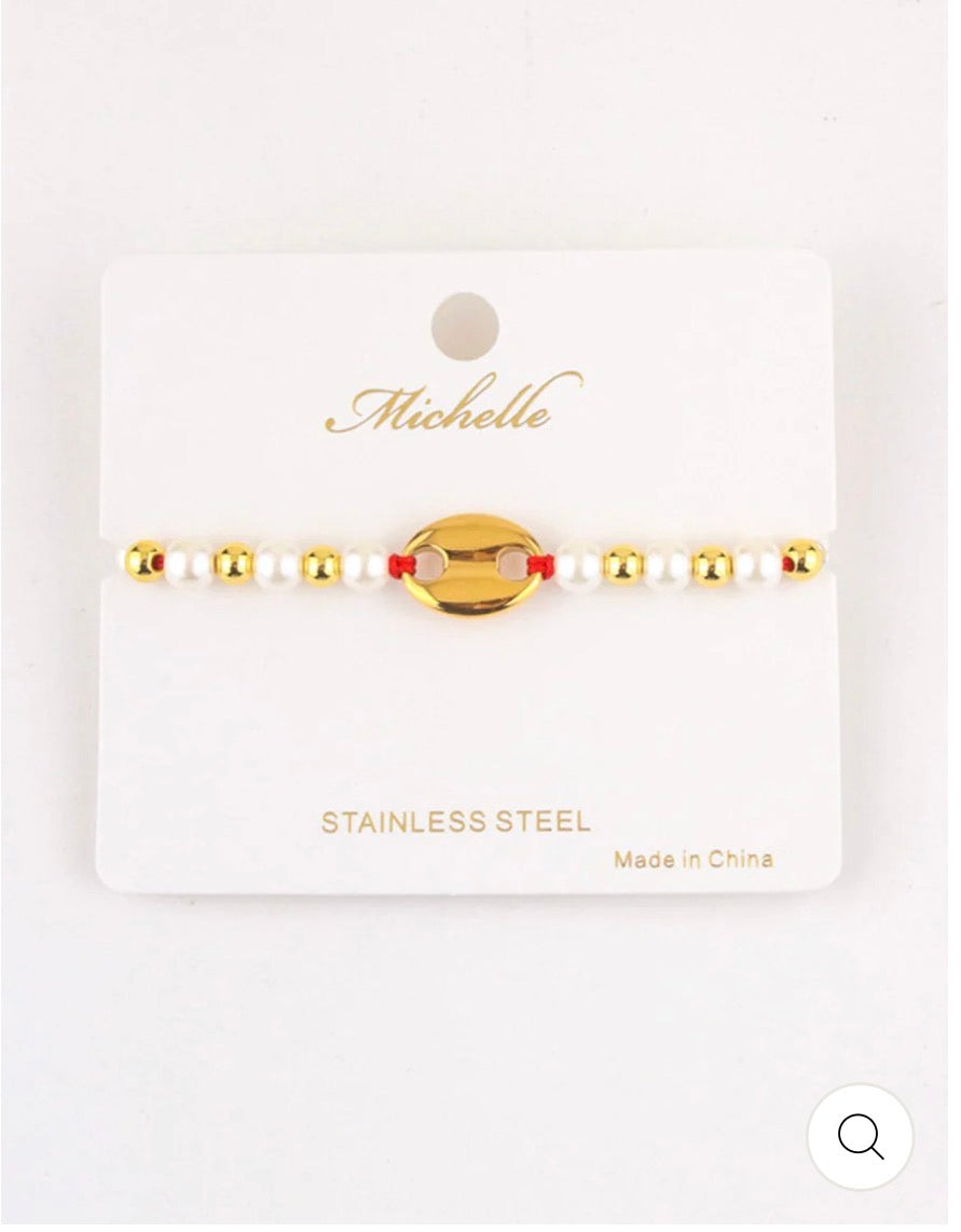 Stainless Steel Pearl Bracelet