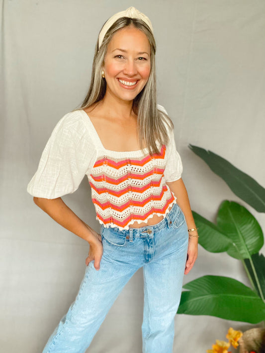 Sunset Knitted Crop Top