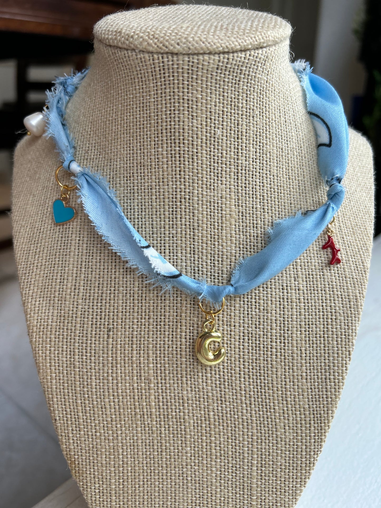 Bandana inicial necklace