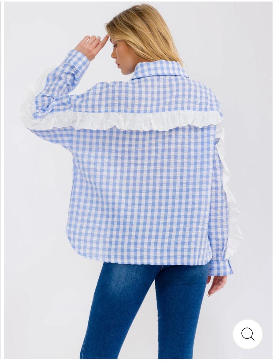 Blue Plaid Top