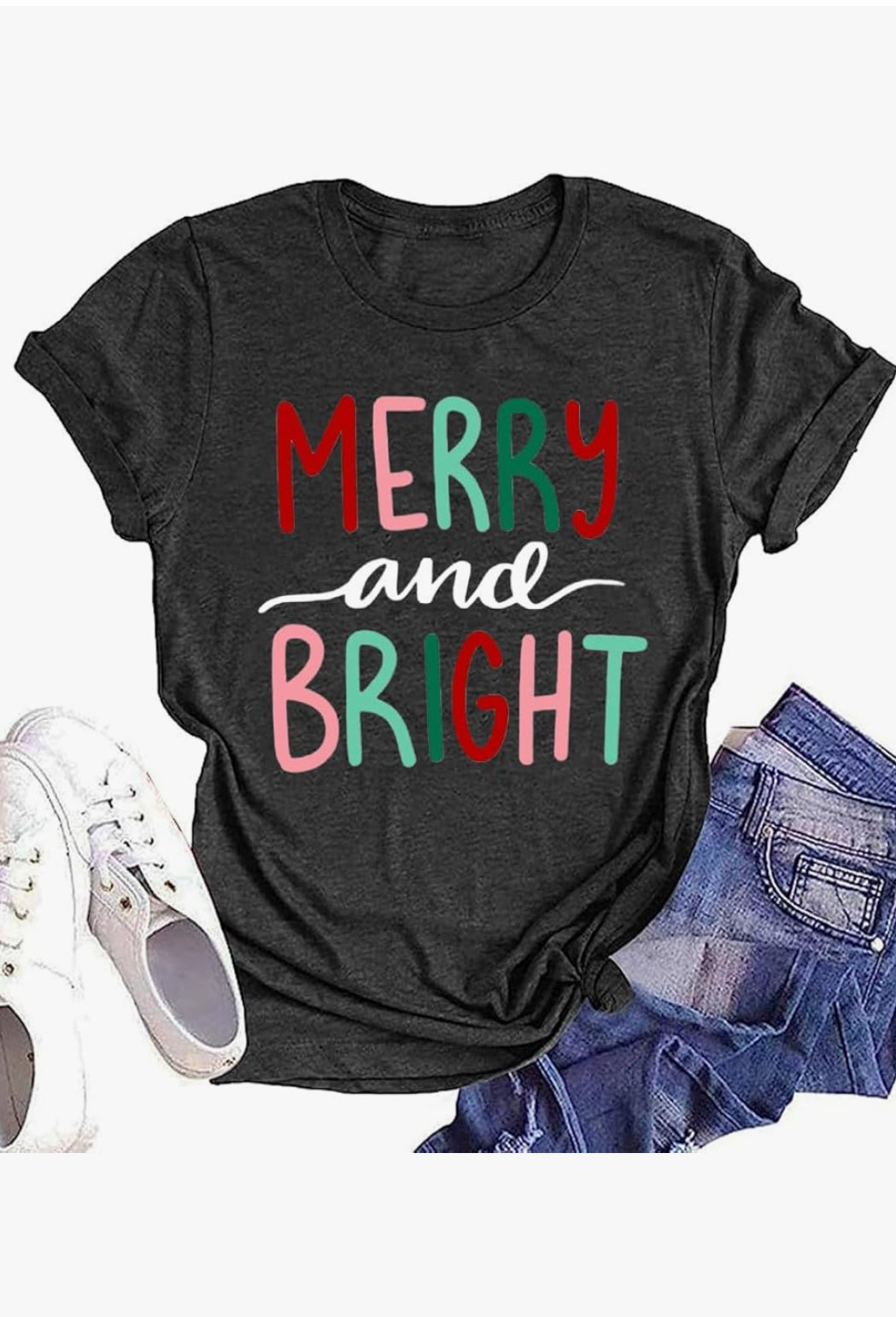 Merry and Bright Gray T-shirt