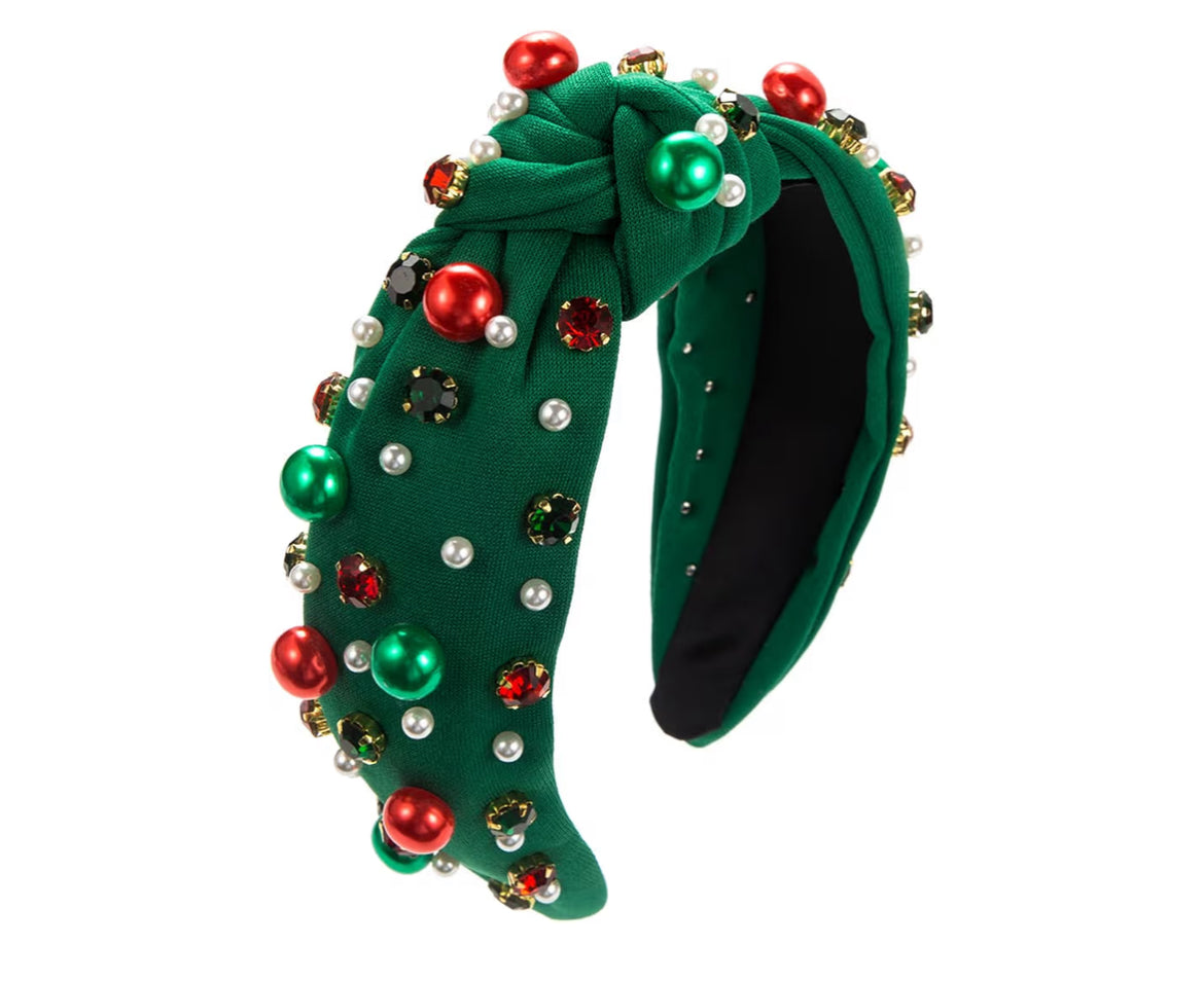 Christmas green headband