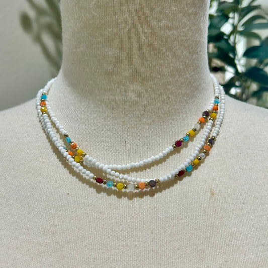 Day White stone necklace