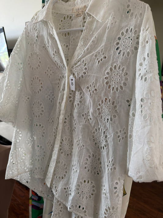 Eyelet white top
