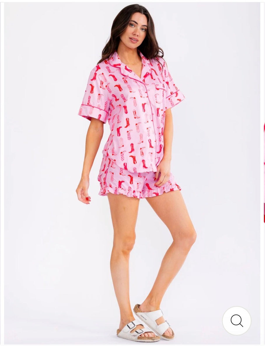 Cowgirl boots pink pijamas