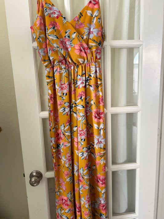 Mustard floral jumpsuit