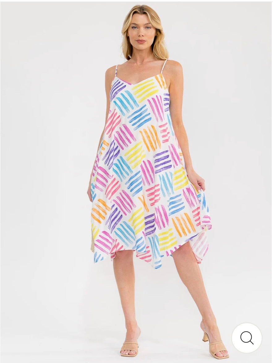 Teresa Colorful Tunic Midi Dress