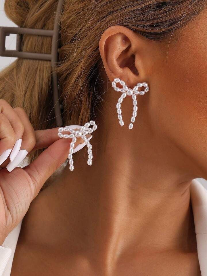 Pearl Bow earrings