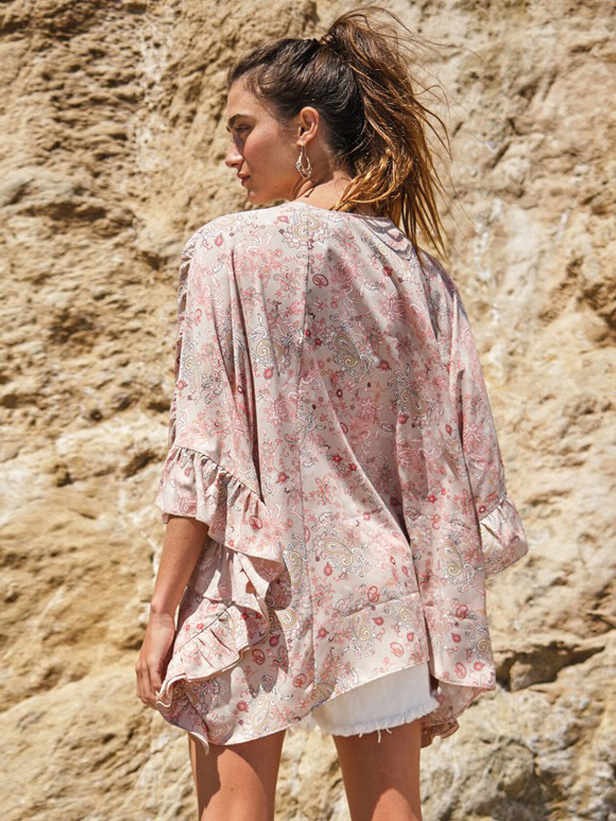 Paisley Ruffle Cardigan