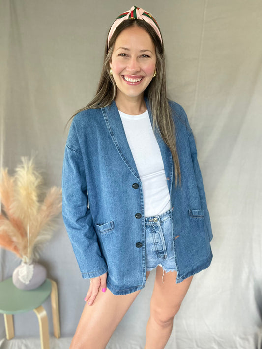 Sofia Denim Oversized Jacket Blazer