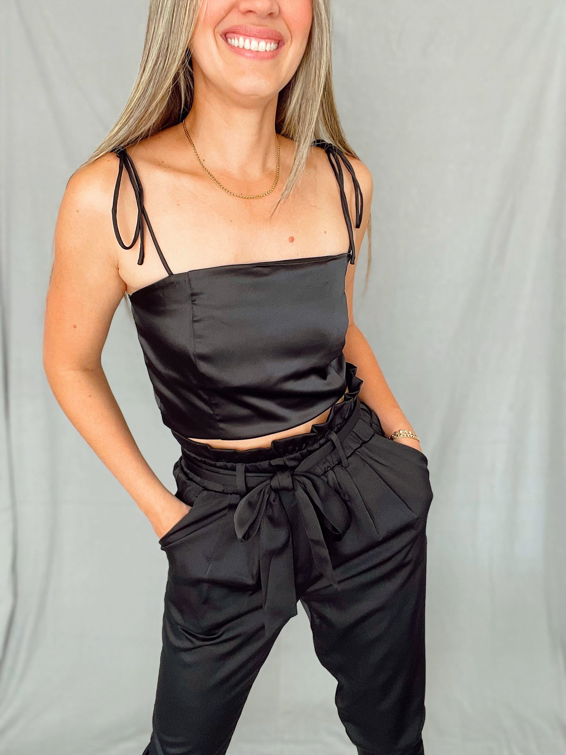 Black Satin Top