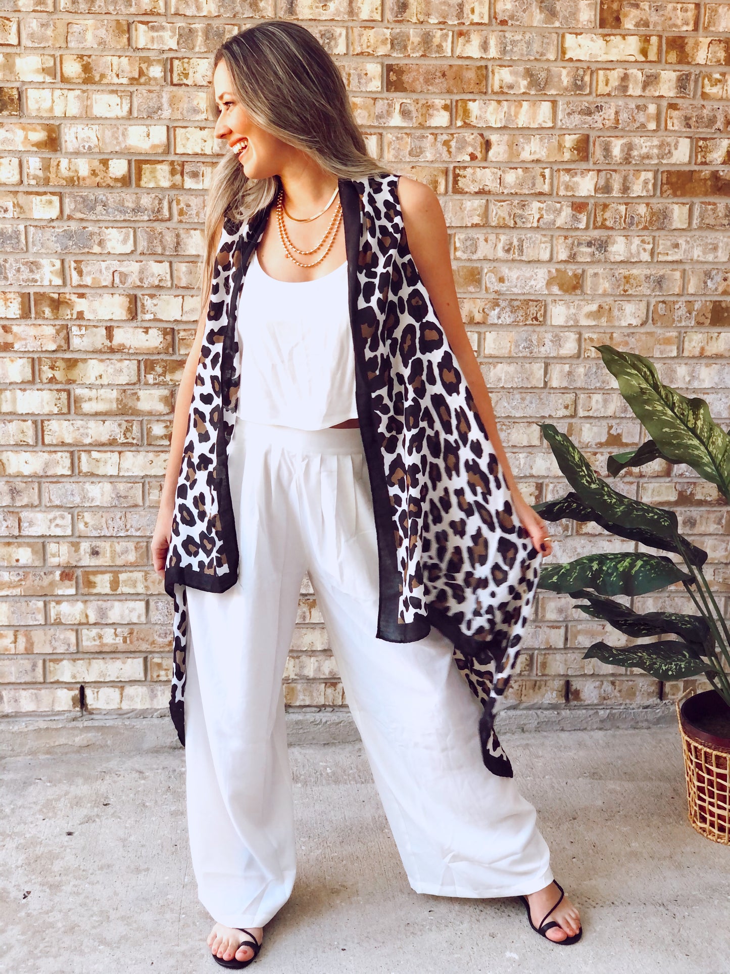 Rachel Leopard Print Kimono