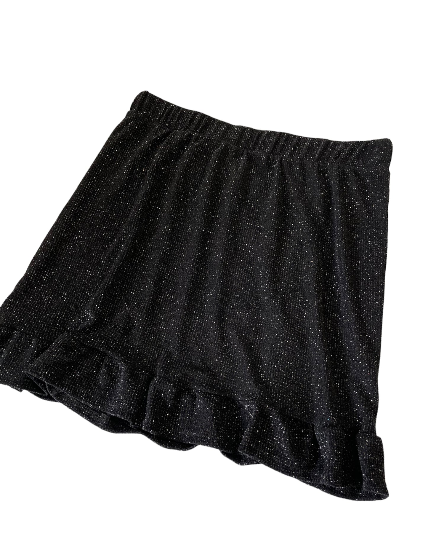 Ruffle Glittery Black Skirt