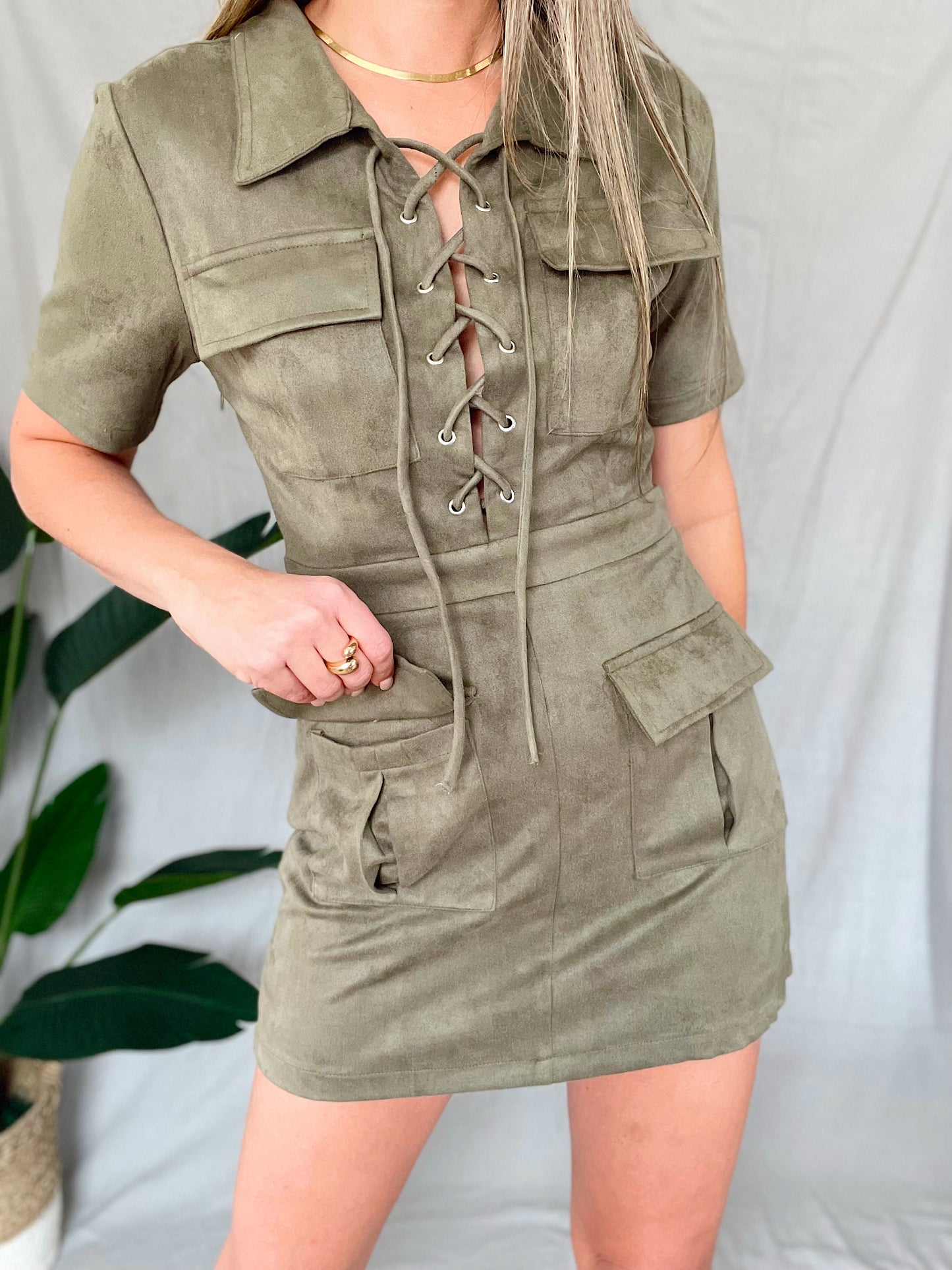 Eva Olive Dress