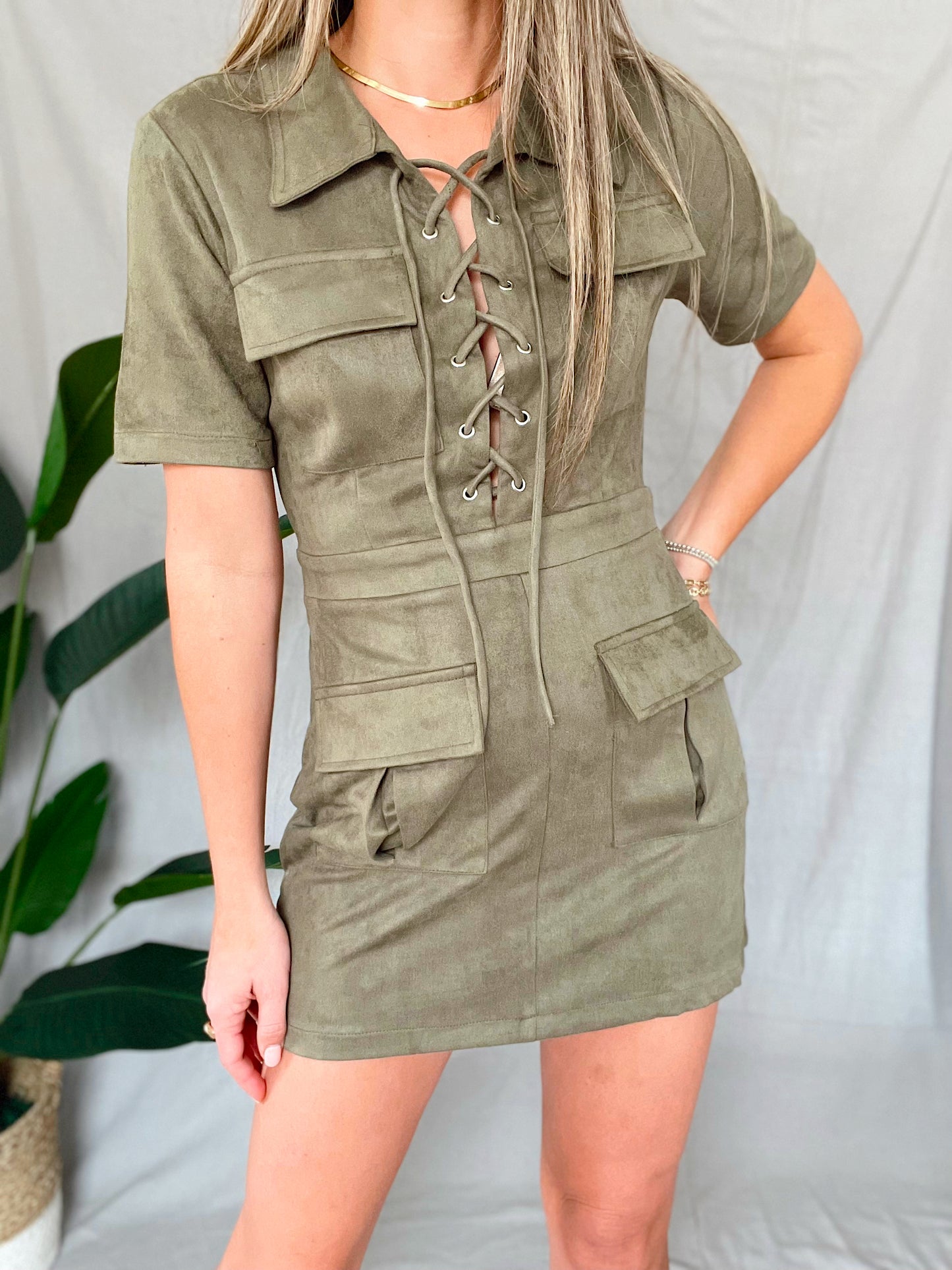 Eva Olive Dress