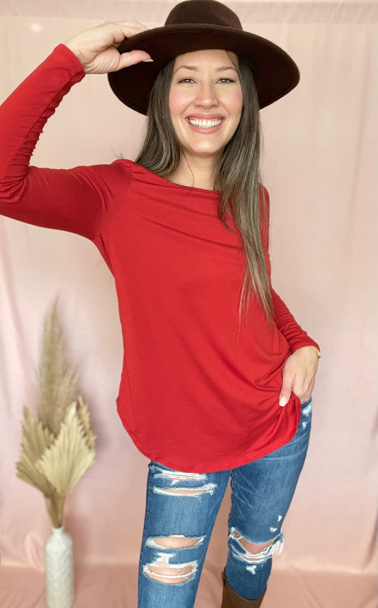 Rust Long Sleeve Top