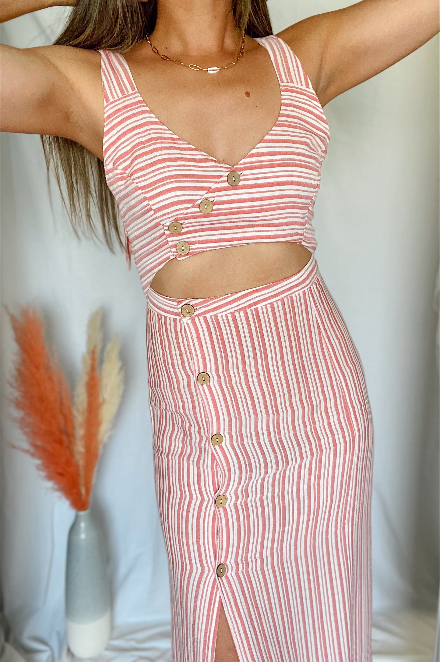 Lucie Red Stripes Dress