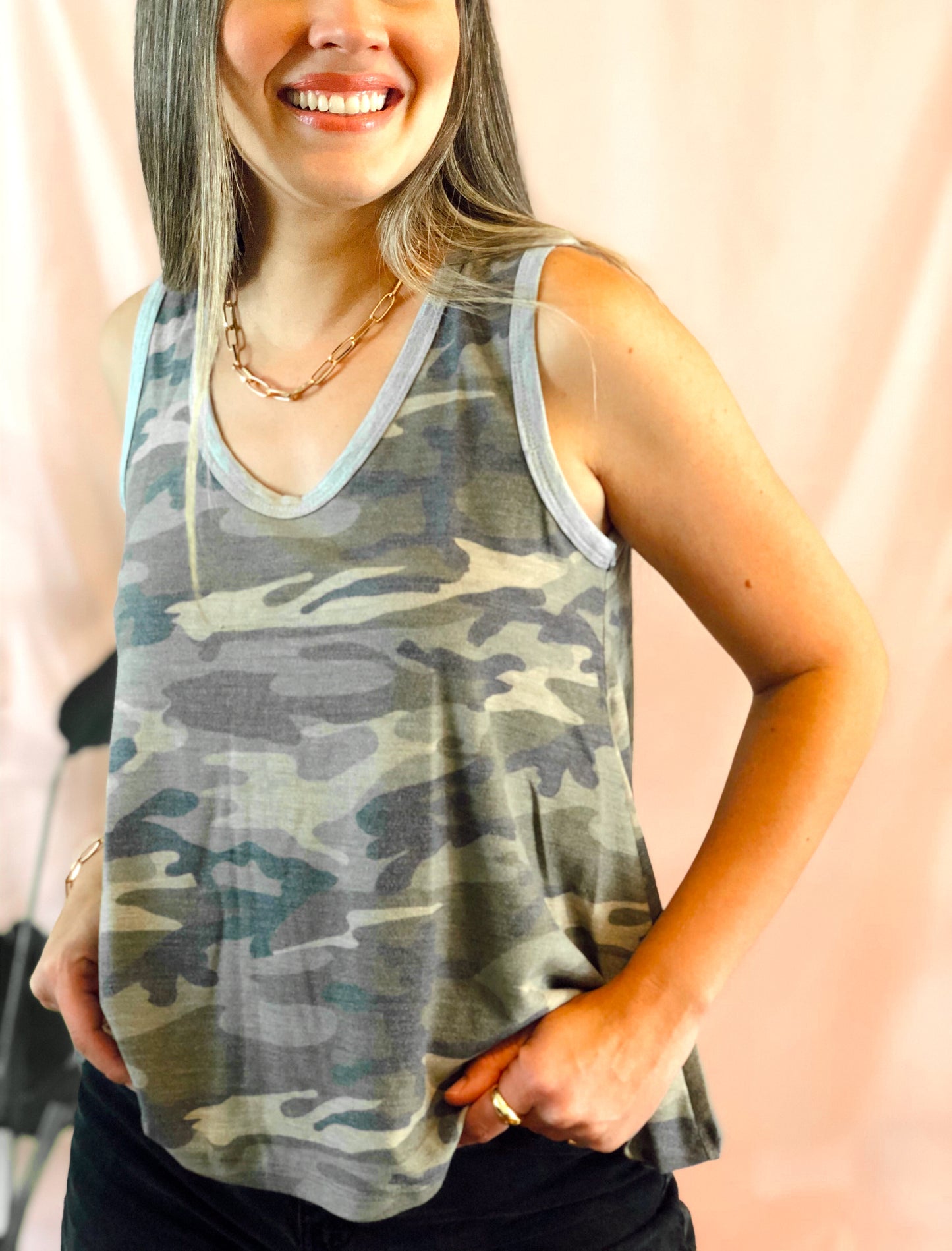 Camouflage Trapeze Tank Top