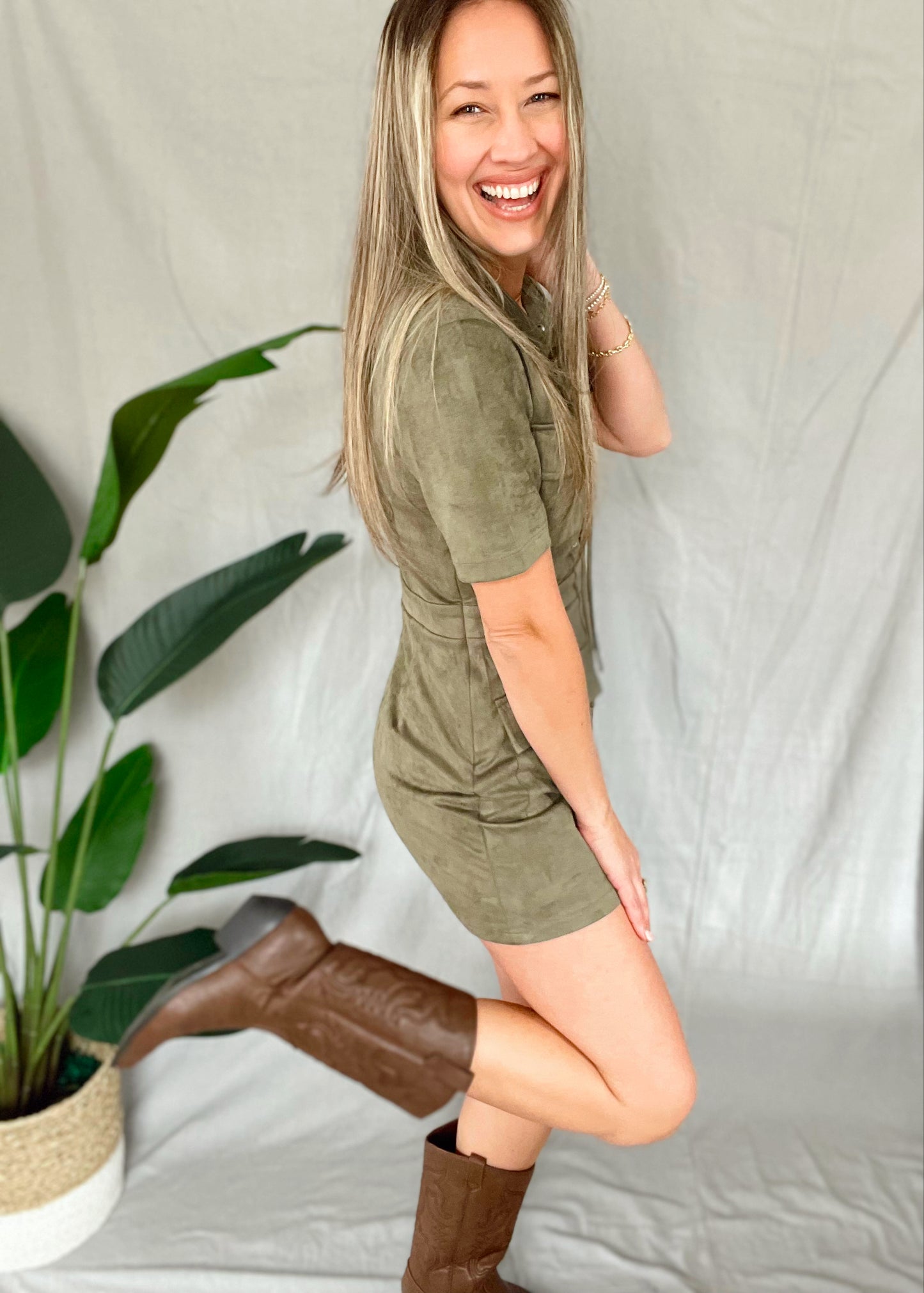 Eva Olive Dress