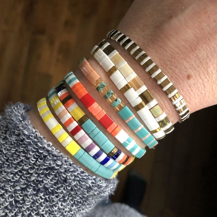 Tilu White Multi-Colored Beaded Bracelet