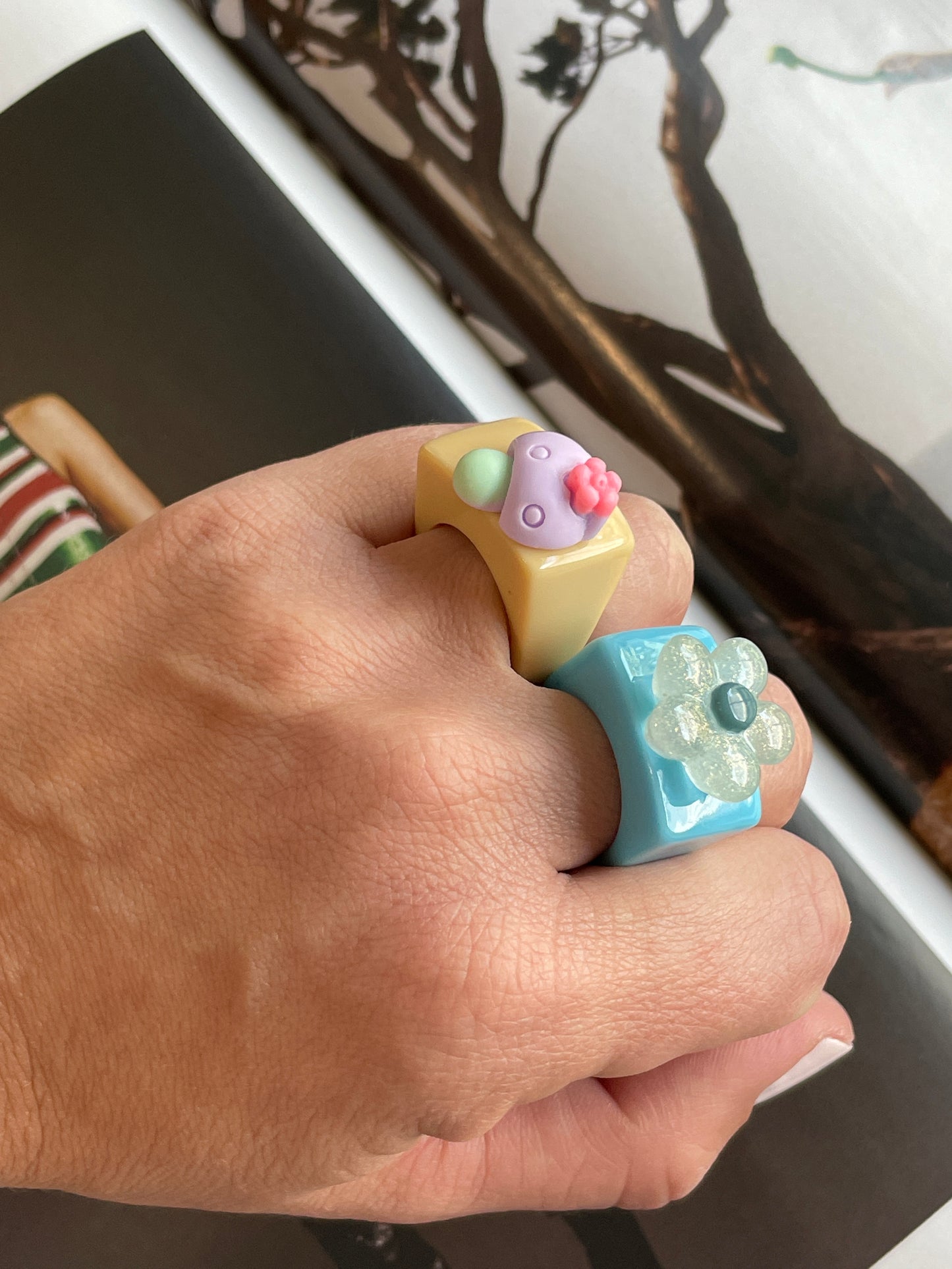 Chunky Acrylic Colorful Ring