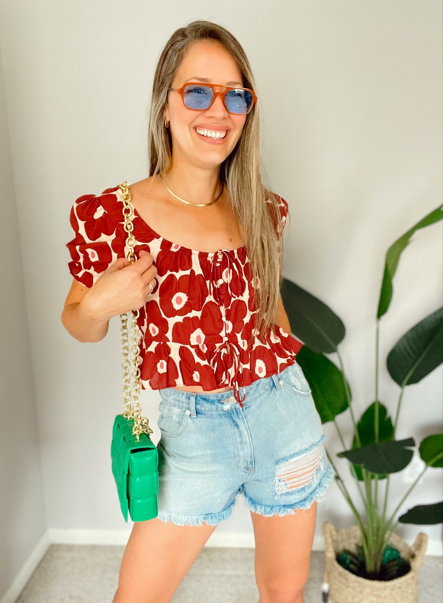 Puff Sleeve Floral Top
